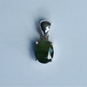 Small 925 Sterling Silver emerald pendant